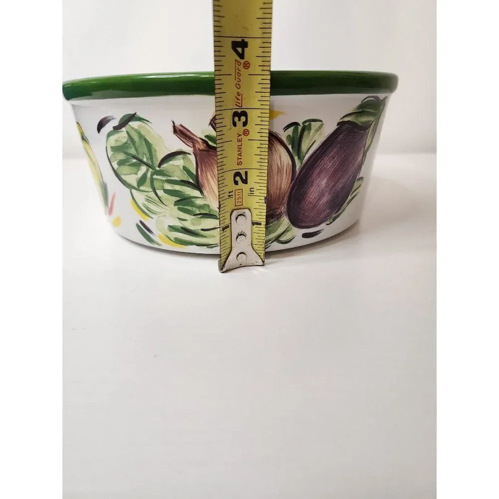 Minestrone Ceramic Vegetable Themed Salad Bowl